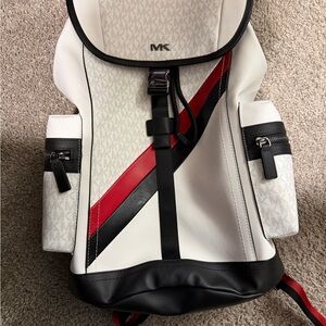 Michael Kors Men's Backpack in White, Black, and Red